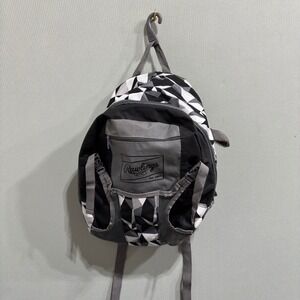 Rawlings Geometric Print Backpack Black Gray White Kids School Bag